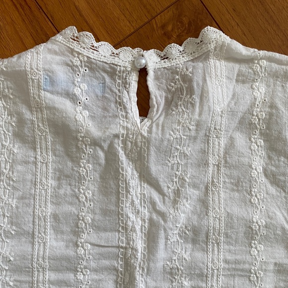 White Lacey Long/Mid Sleeve Blouse - Picture 4 of 6